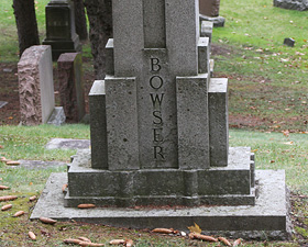 Empire State Building Tombstone In The Aurora Cemetery, John W. Bowser