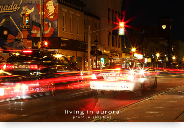 At Night, Yonge Street & Wellington Street, Town of Aurora